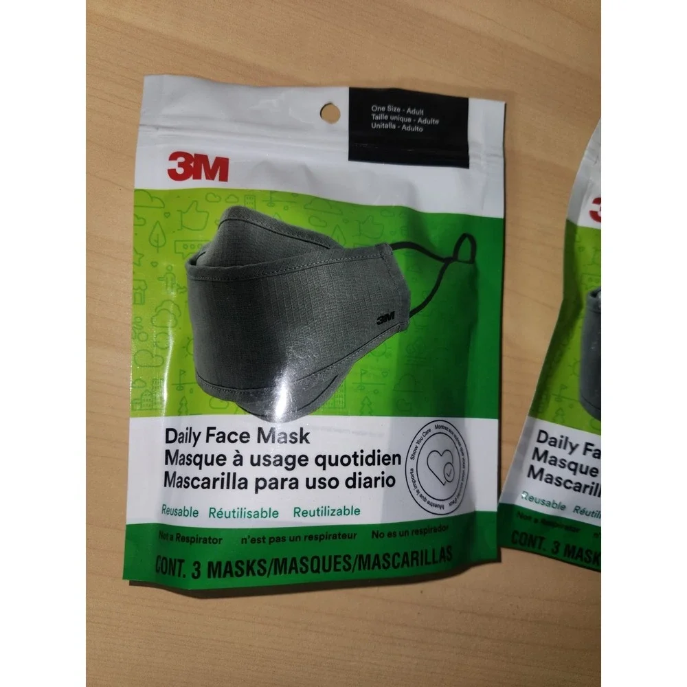 9pk Daily Face Masks Reusable,‎ Ear Loops Lightweight Cotton Fabric 3×3 pack
